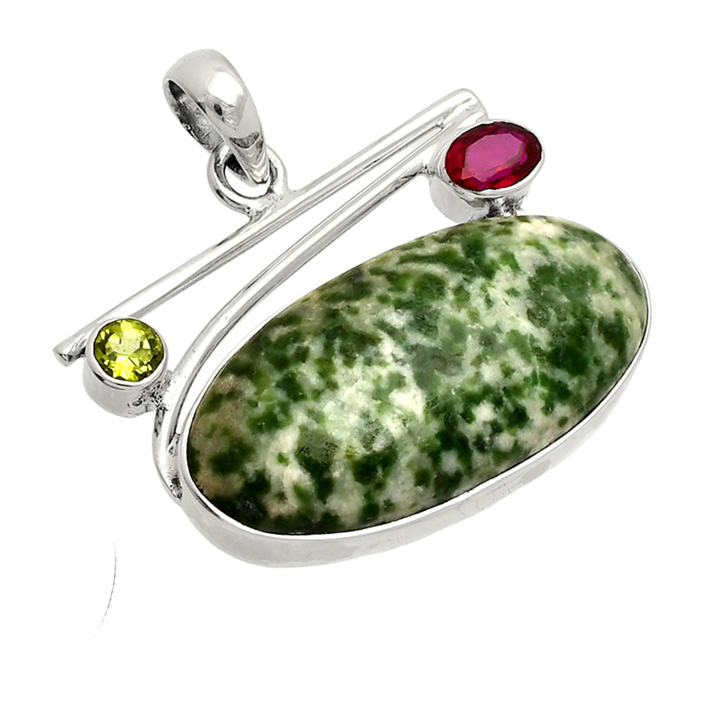 Natural Dioptase, Garnet & Peridot Pendant P-1286 SDP148389