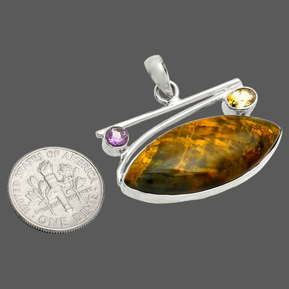 Natural Nellite, Citrine & Amethyst Pendant P-1286 SDP148395