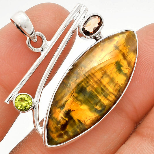 Natural Nellite, Garnet & Peridot Pendant P-1286 SDP148397