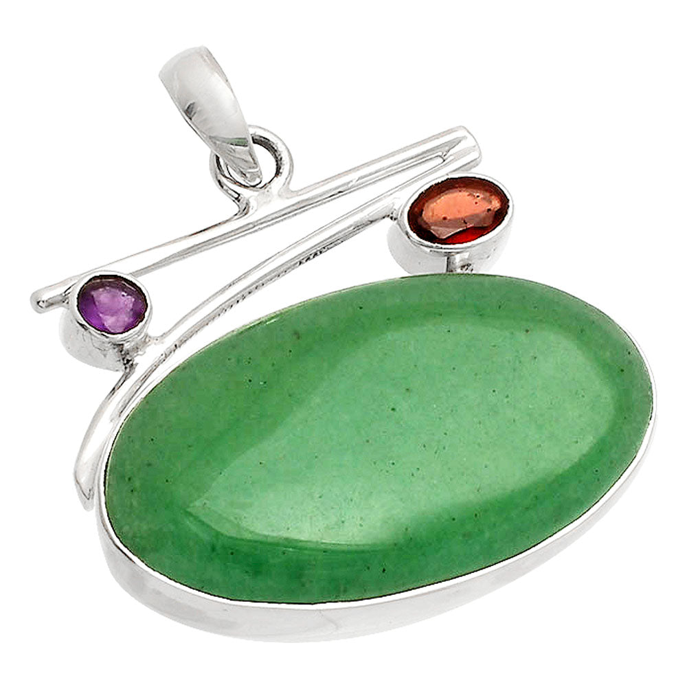 Green Aventurine, Garnet & Amethyst Pendant P-1286 SDP148433