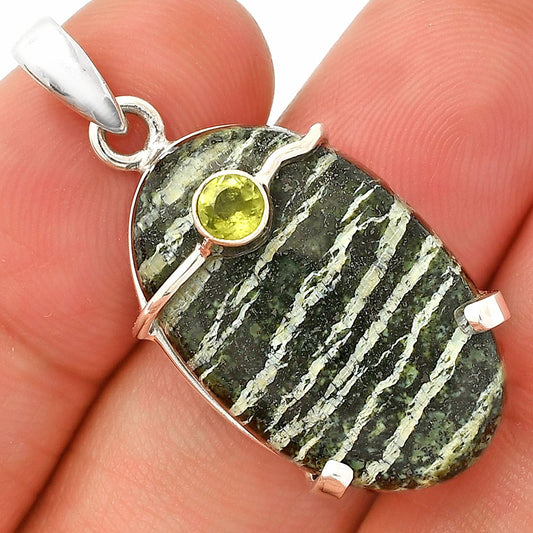 Natural Chrysotile & Peridot Pendant P-1386 SDP148463