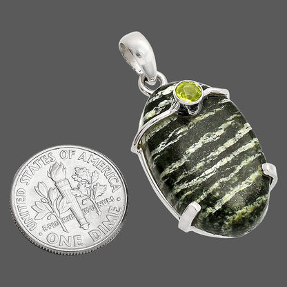 Natural Chrysotile & Peridot Pendant P-1386 SDP148463