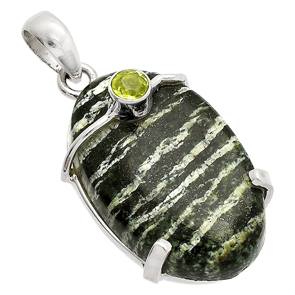 Natural Chrysotile & Peridot Pendant P-1386 SDP148463