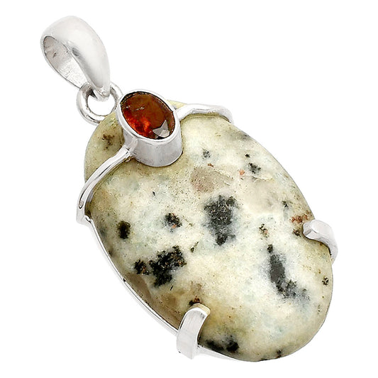 Natural Sesame Jasper & Garnet Pendant P-1386 SDP148474