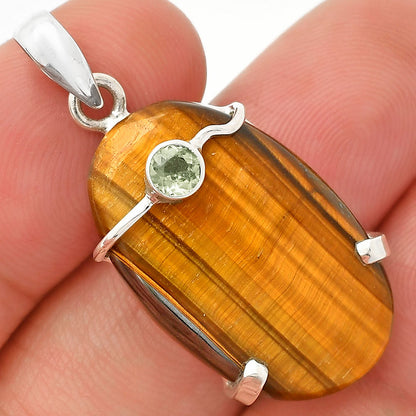 Natural Tiger Eye - Africa & Peridot Pendant P-1386 SDP148490