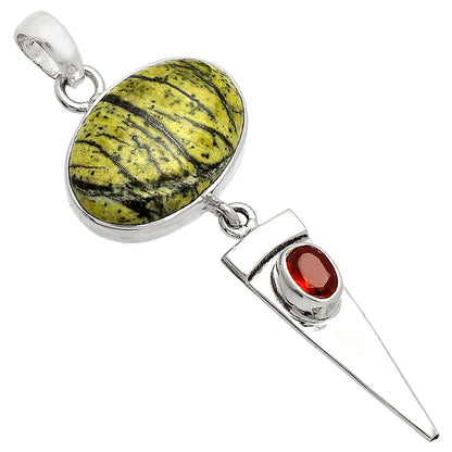Natural Chrysotile & Garnet Pendant P-1474 SDP148500