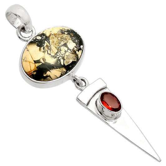 Natural Maligano Jasper & Garnet Pendant P-1474 SDP148508