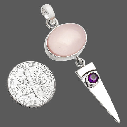 Natural Rose Quartz & Amethyst Pendant P-1474 SDP148510