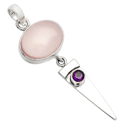 Natural Rose Quartz & Amethyst Pendant P-1474 SDP148510