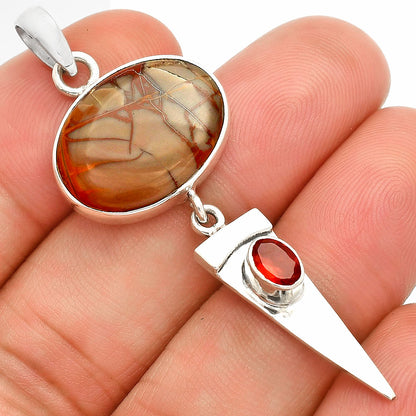 Natural Noreena Jasper & Garnet Pendant P-1474 SDP148516