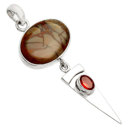 Natural Noreena Jasper & Garnet Pendant P-1474 SDP148516