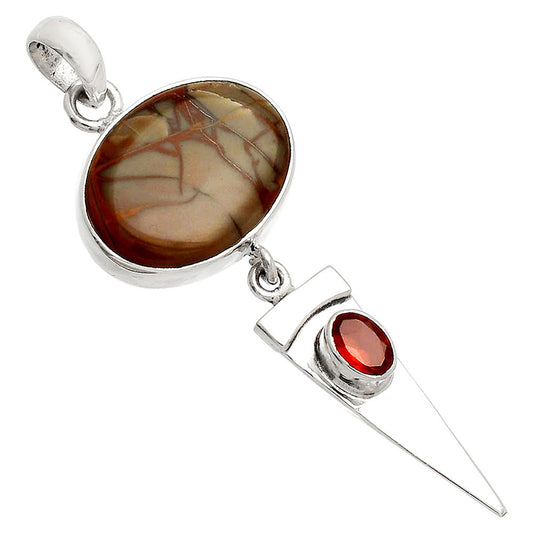 Natural Noreena Jasper & Garnet Pendant P-1474 SDP148516