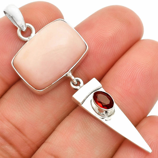 Natural Pink Opal & Garnet Pendant P-1474 SDP148524