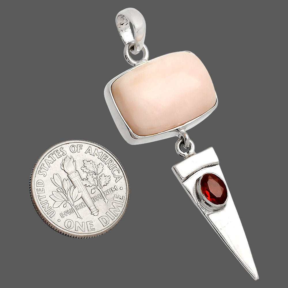 Natural Pink Opal & Garnet Pendant P-1474 SDP148524