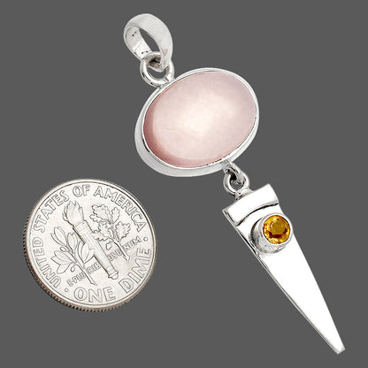 Natural Rose Quartz & Citrine Pendant P-1474 SDP148533