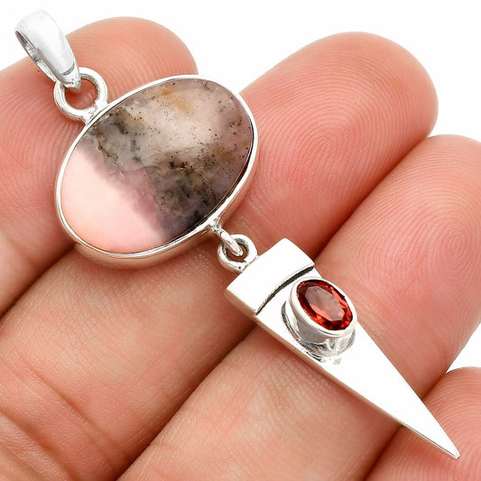Natural Rhodonite & Garnet Pendant P-1474 SDP148539