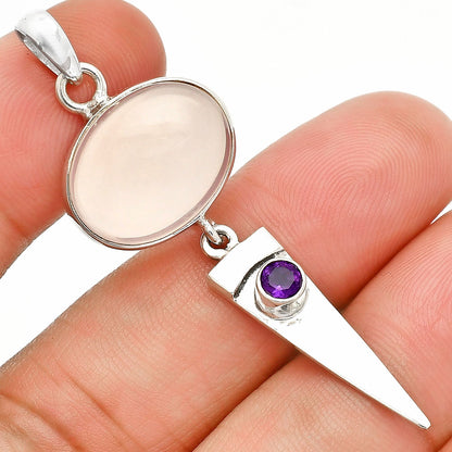Natural Rose Quartz & Amethyst Pendant P-1474 SDP148540