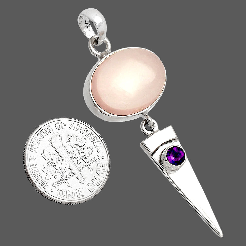 Natural Rose Quartz & Amethyst Pendant P-1474 SDP148540