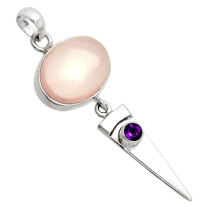 Natural Rose Quartz & Amethyst Pendant P-1474 SDP148540