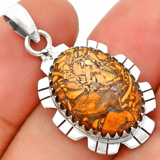 Natural Coquina Fossil Jasper - India Pendant P-1347 SDP148583