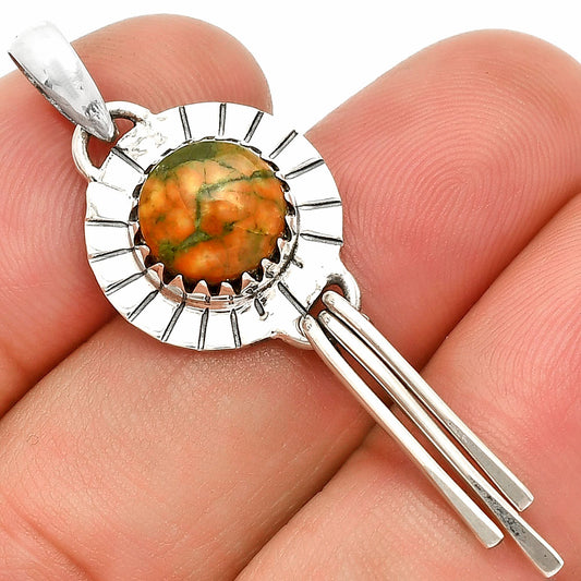 Natural Rhyolite - Rainforest Jasper Pendant P-1481 SDP148617