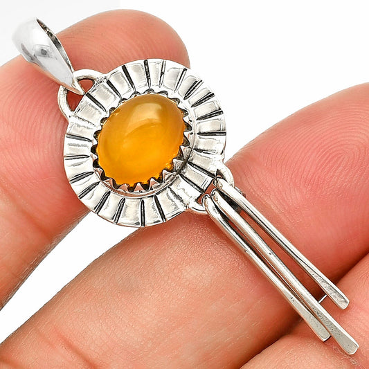 Natural Yellow Onyx Pendant P-1481 SDP148618