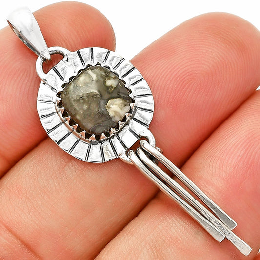 Natural Mexican Cabbing Fossil Pendant P-1481 SDP148630