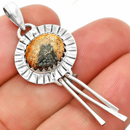 Natural Palm Root Fossil Agate Pendant P-1481 SDP148631