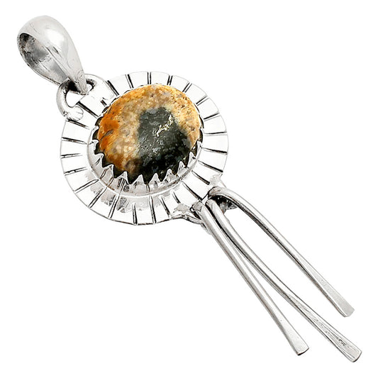 Natural Palm Root Fossil Agate Pendant P-1481 SDP148631