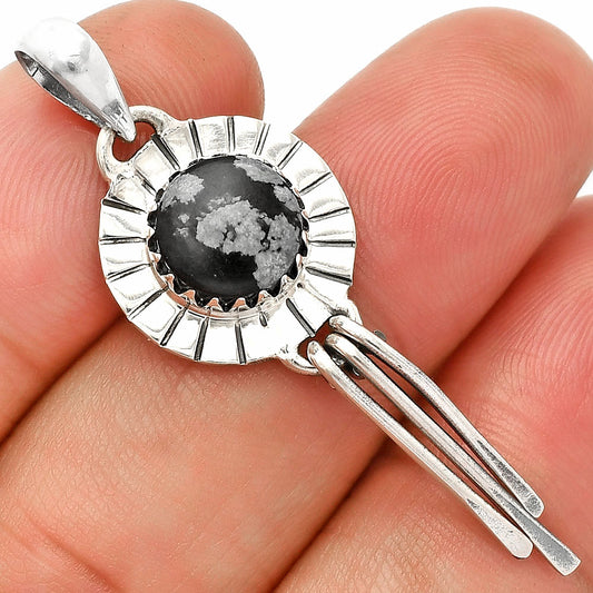 Natural Snow Flake Obsidian Pendant P-1481 SDP148657