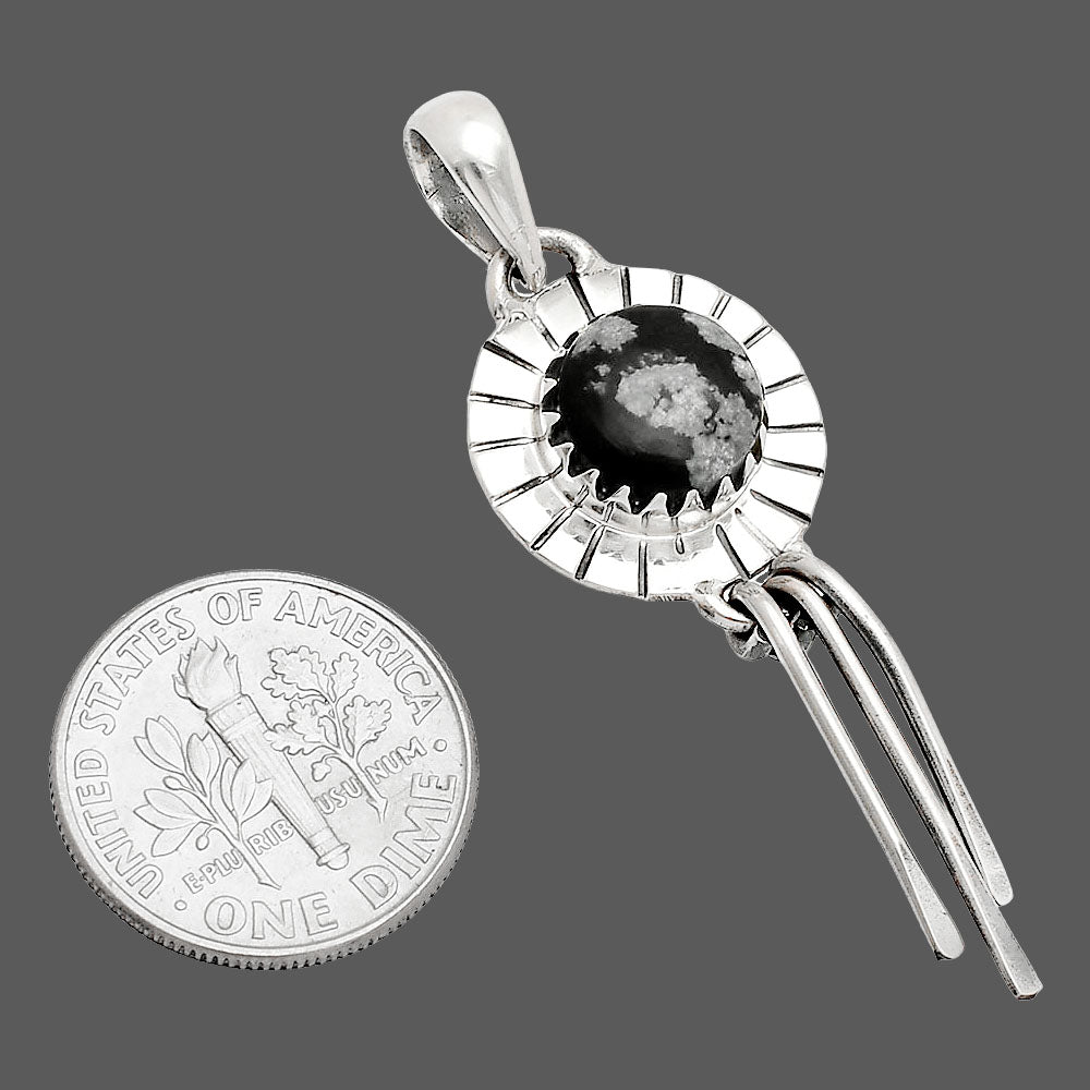 Natural Snow Flake Obsidian Pendant P-1481 SDP148657