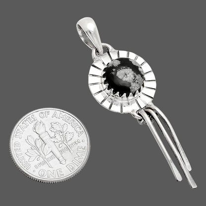 Natural Snow Flake Obsidian Pendant P-1481 SDP148657