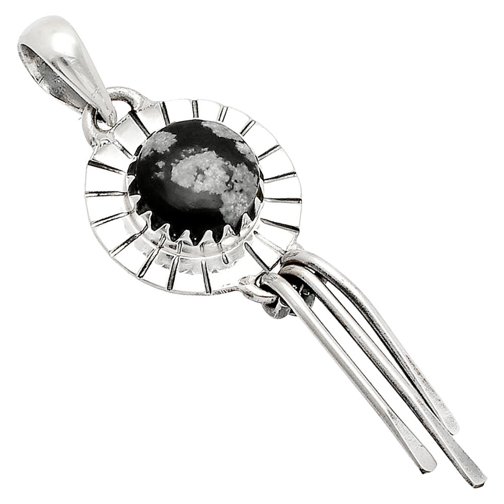 Natural Snow Flake Obsidian Pendant P-1481 SDP148657