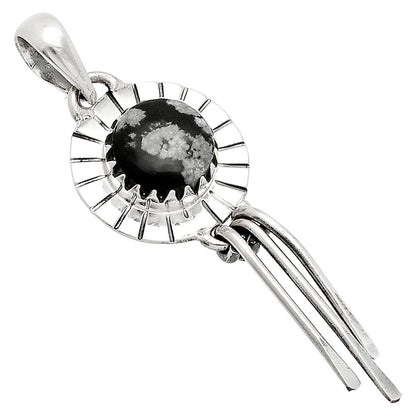 Natural Snow Flake Obsidian Pendant P-1481 SDP148657