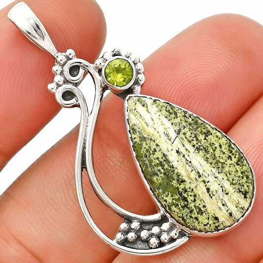 Natural Chrysotile & Peridot Pendant P-1573 SDP148739