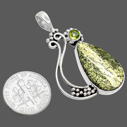 Natural Chrysotile & Peridot Pendant P-1573 SDP148740