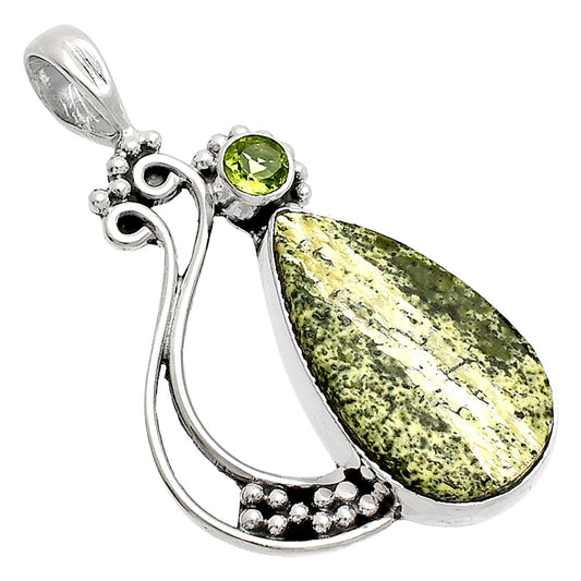 Natural Chrysotile & Peridot Pendant P-1573 SDP148740