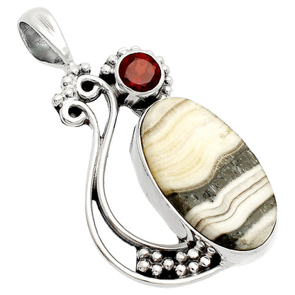 Natural Prairie Agate & Garnet Pendant P-1573 SDP148751