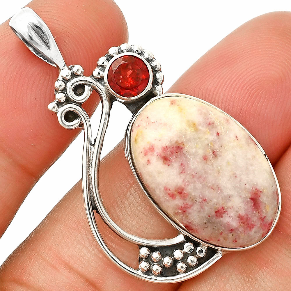 Natural Cinnabar & Garnet Pendant P-1573 SDP148764