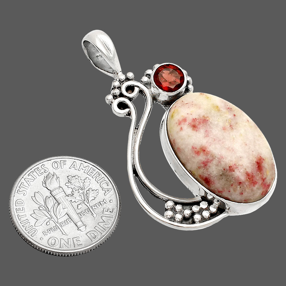 Natural Cinnabar & Garnet Pendant P-1573 SDP148764