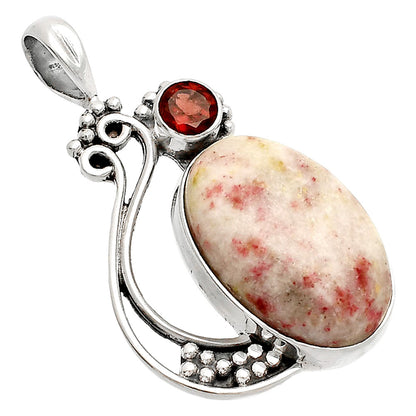 Natural Cinnabar & Garnet Pendant P-1573 SDP148764