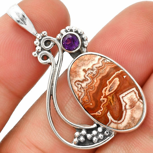 Rosetta Picture Jasper & Amethyst Pendant P-1573 SDP148773