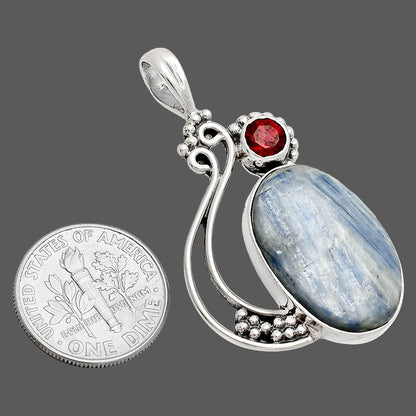 Blue Kyanite - Brazil & Garnet Pendant P-1573 SDP148775