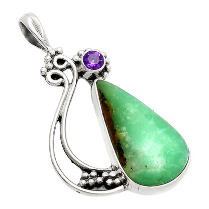 Boulder Chrysoprase & Amethyst Pendant P-1573 SDP148779