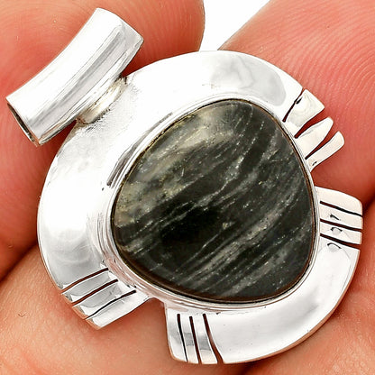 Natural Silver Leaf Obsidian Pendant P-1598 SDP148802