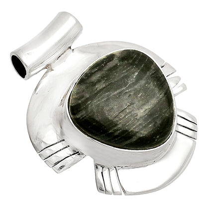 Natural Silver Leaf Obsidian Pendant P-1598 SDP148802