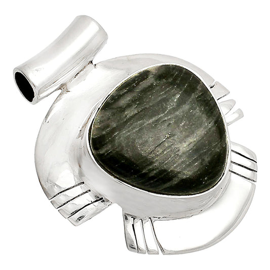 Natural Silver Leaf Obsidian Pendant P-1598 SDP148802