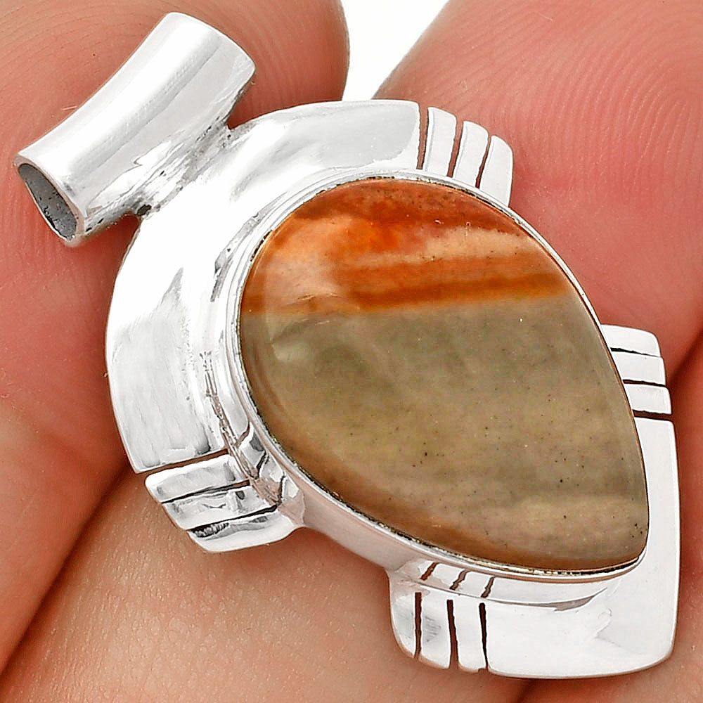 Natural Polygram Jasper Pendant P-1598 SDP148814