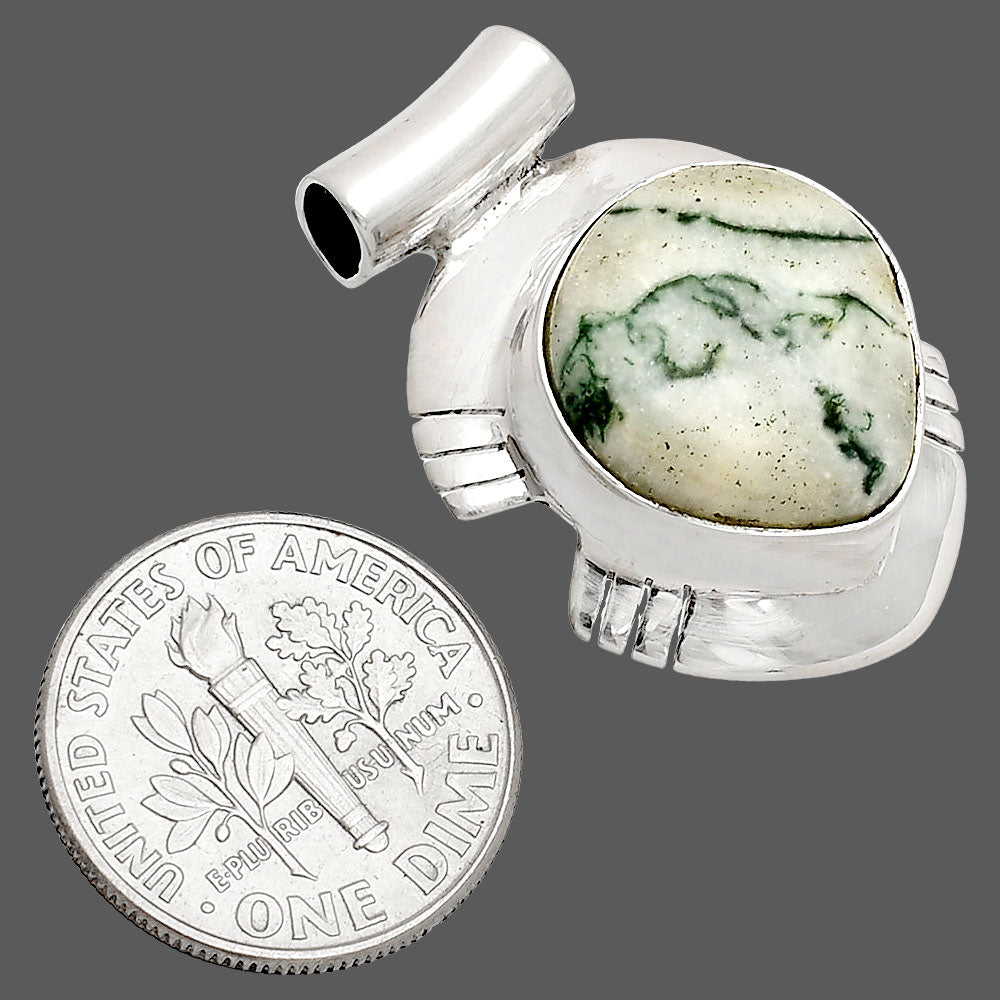 Natural Tree Weed Moss Agate - India Pendant P-1598 SDP148816