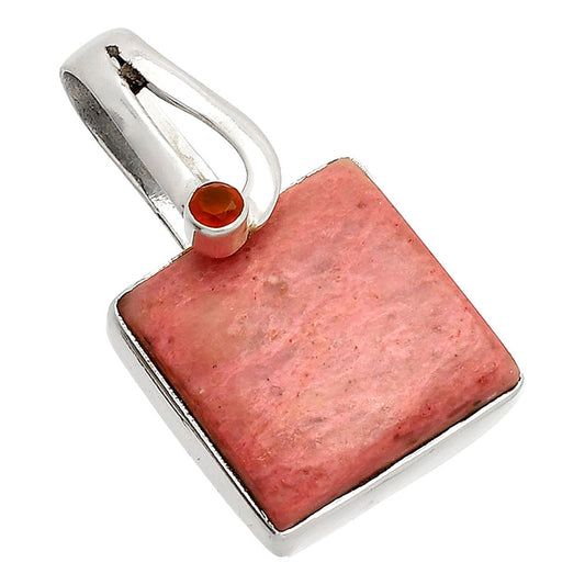 Pink Tulip Quartz & Carnelian Pendant P-1251 SDP148832